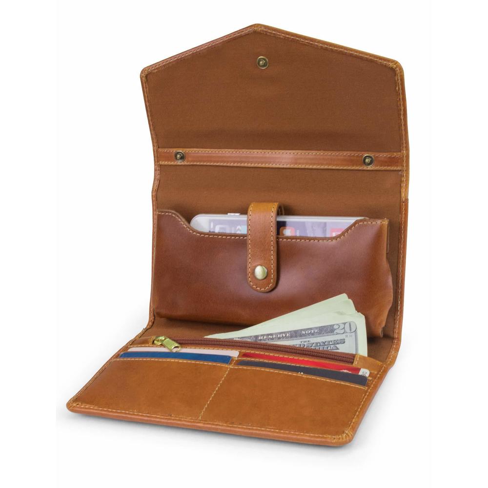 Rfid Leather Crossbody Wallet Phone Bag With Detachable Crossbody :[ - Picture 2 of 4